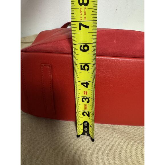 FACINE Tote Bag Womens Red Leather Suede Trim Zip Top Shoulder Made in Italy - Picture 13 of 13